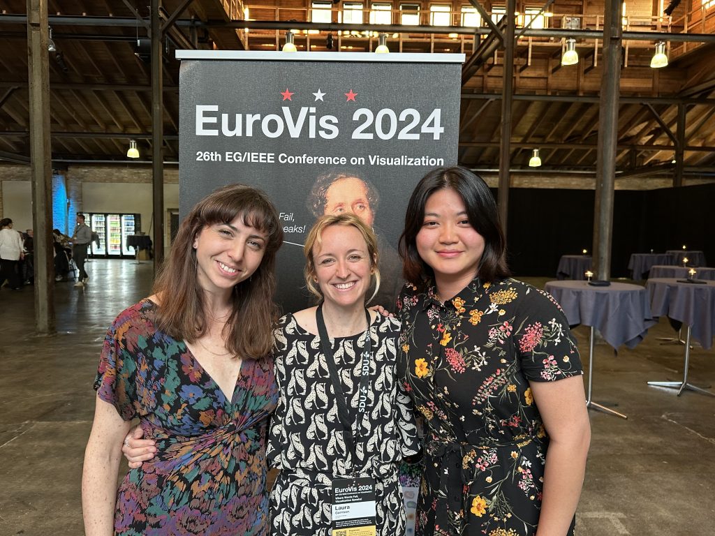 Roxanne, Laura, and Amy at EuroVis Conference 2024